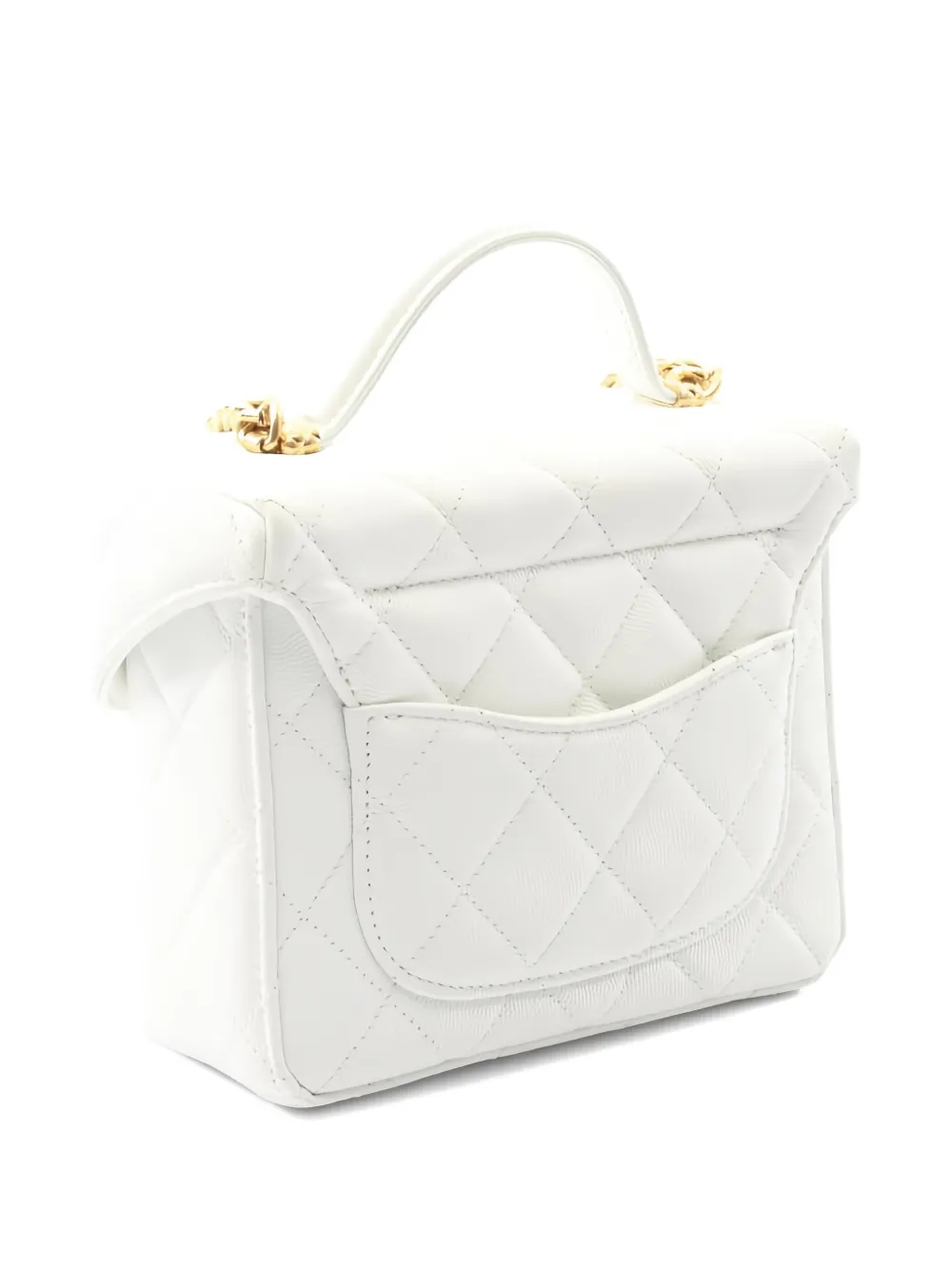 Pre-owned Chanel 2021s Small Vanity Quilted-design Crossbody Bag In White