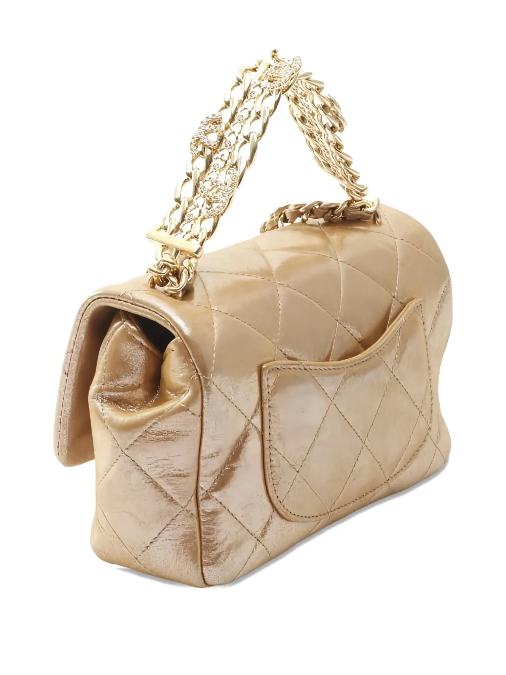 Pre-owned Chanel 2021s Matelassé-design Cocomark-detail Shoulder Bag In Gold