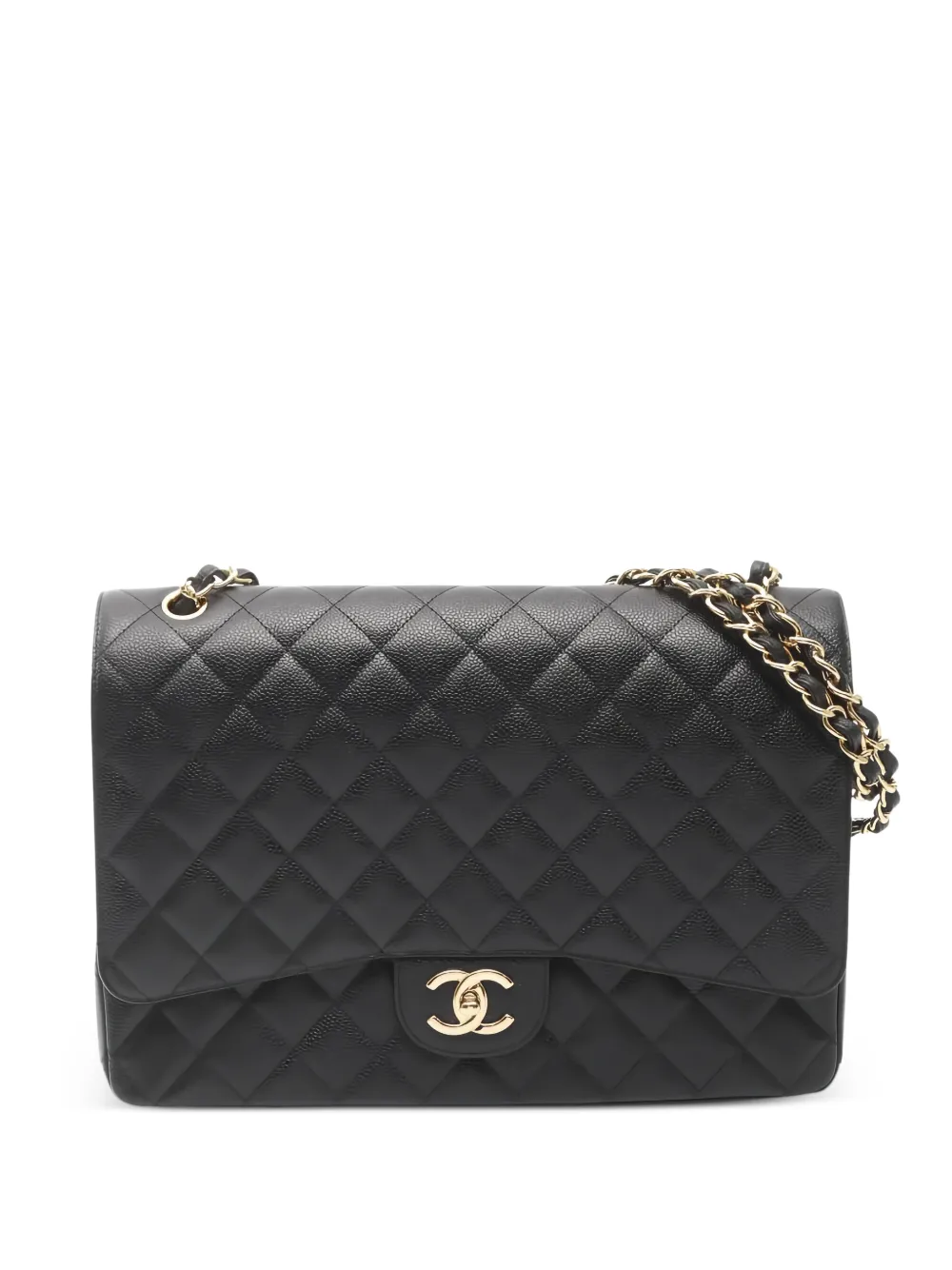 CHANEL Pre-Owned 2010-2011 maxi Double Flap Matelasse-design shoulder bag Zwart