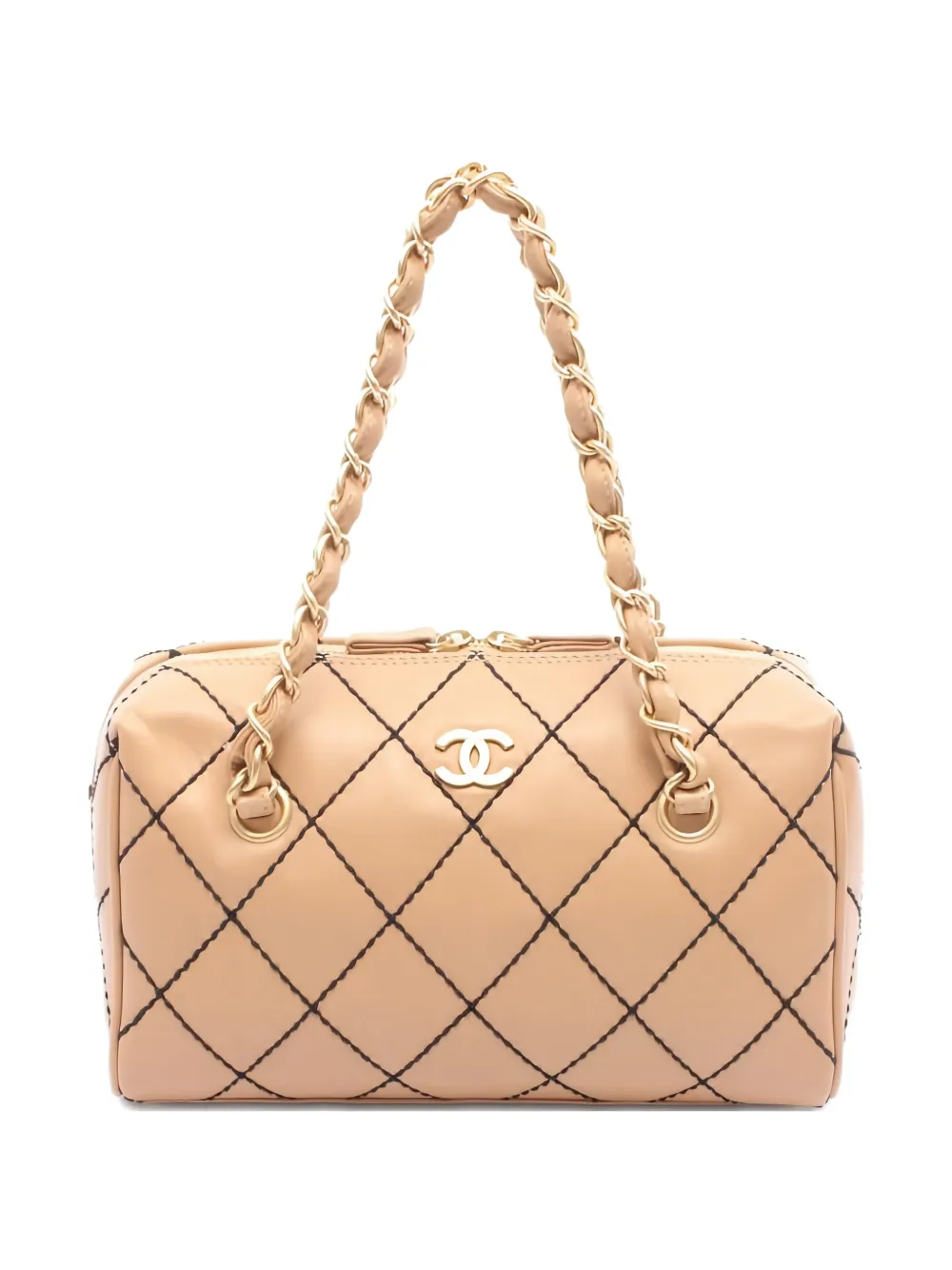 Click to view more detailed imagery on our partner's website Pre-owned Chanel 2003-2004 Wild Stitch Tote Bag In Neutral