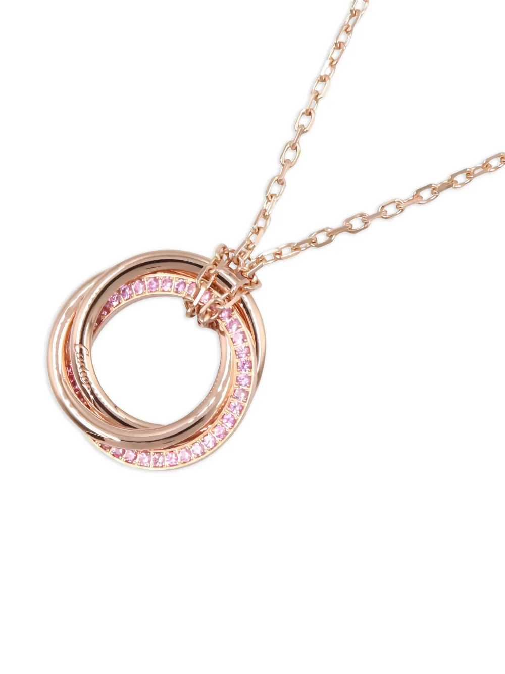 Cartier 2010s 18k rose gold Trinity sapphire necklace - ピンク