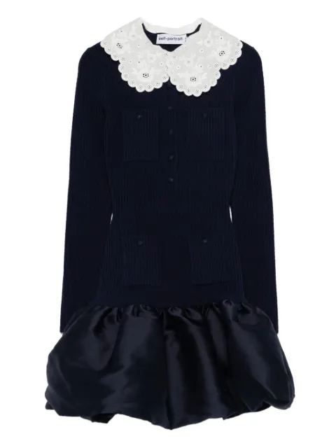 Self-Portrait scalloped collar pocket mini dress