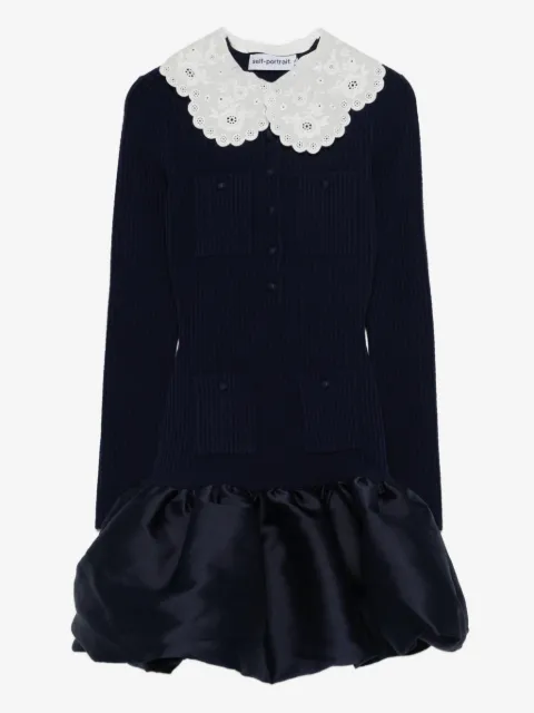 Self-Portrait scalloped collar pocket mini dress