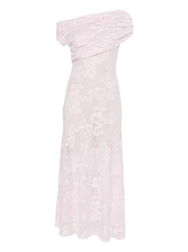 white lace top pleated midi dress self-portrait - White Flower Lace Midi Dress main image 1