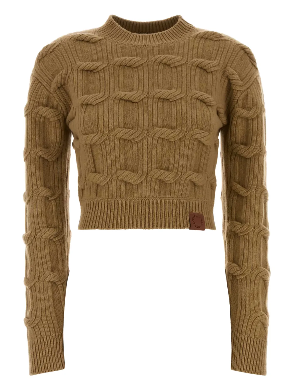 Stella McCartney Maglione in lana con trama intrecciata - Marrone