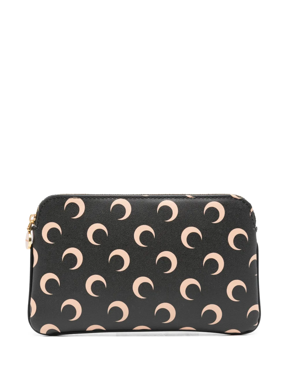 Marine Serre Moon print zip pouch - Nero