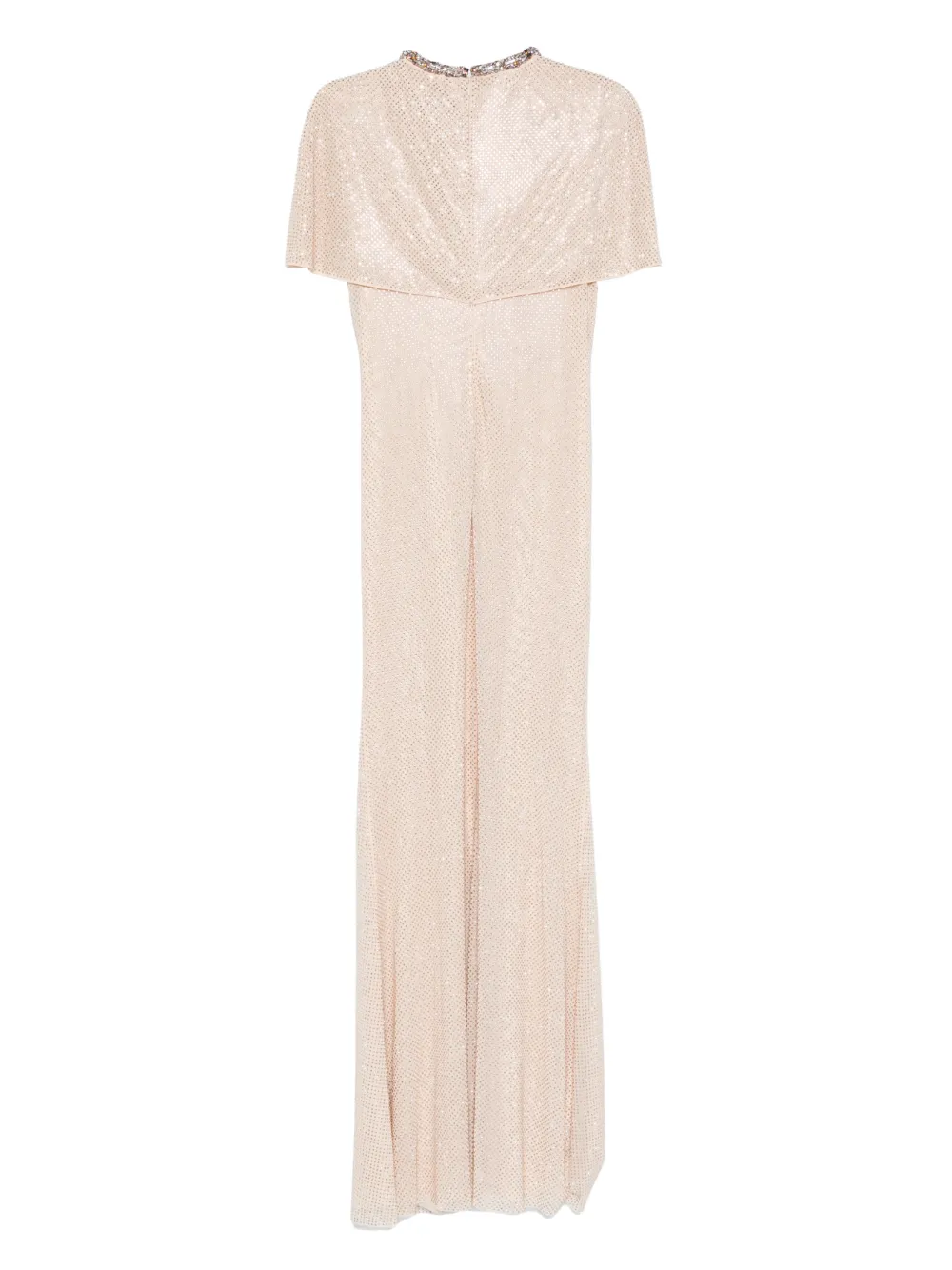  Self-portrait Embellished Draped Maxi Dress - Neutrals 