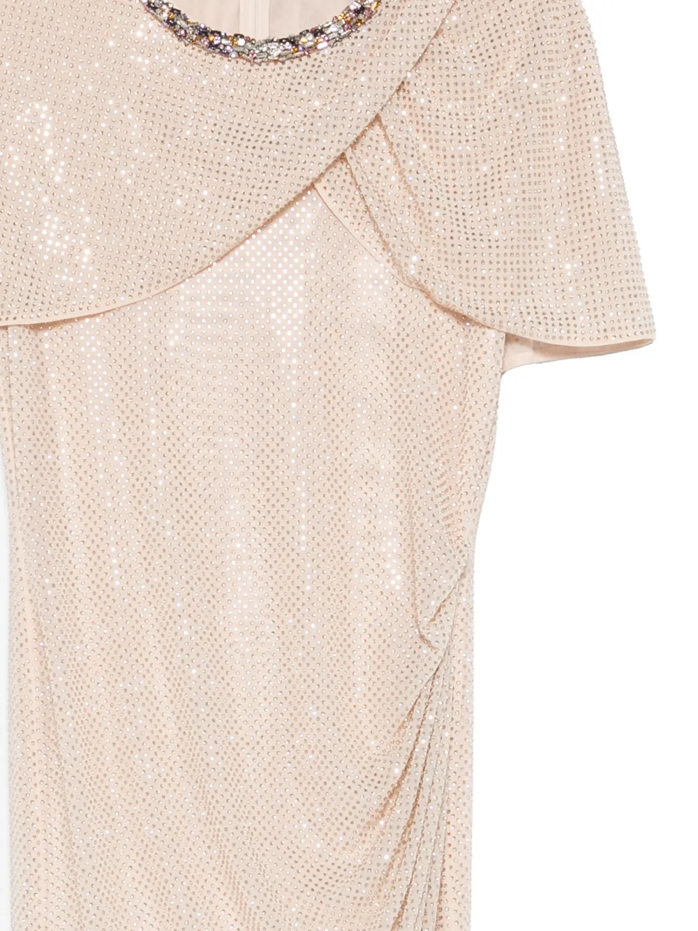  Self-portrait Embellished Draped Maxi Dress - Neutrals 