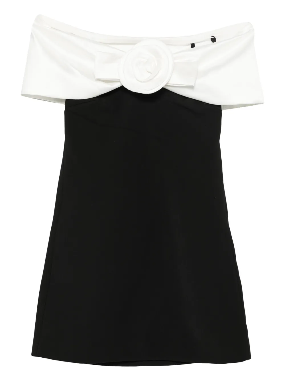 Self-portrait Floral-appliqué Mini Dress In Black