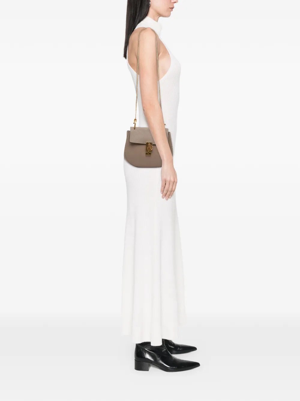 CHLOÉ Pre-owned 2020 Small Leather Drew Crossbody Bag In Brown