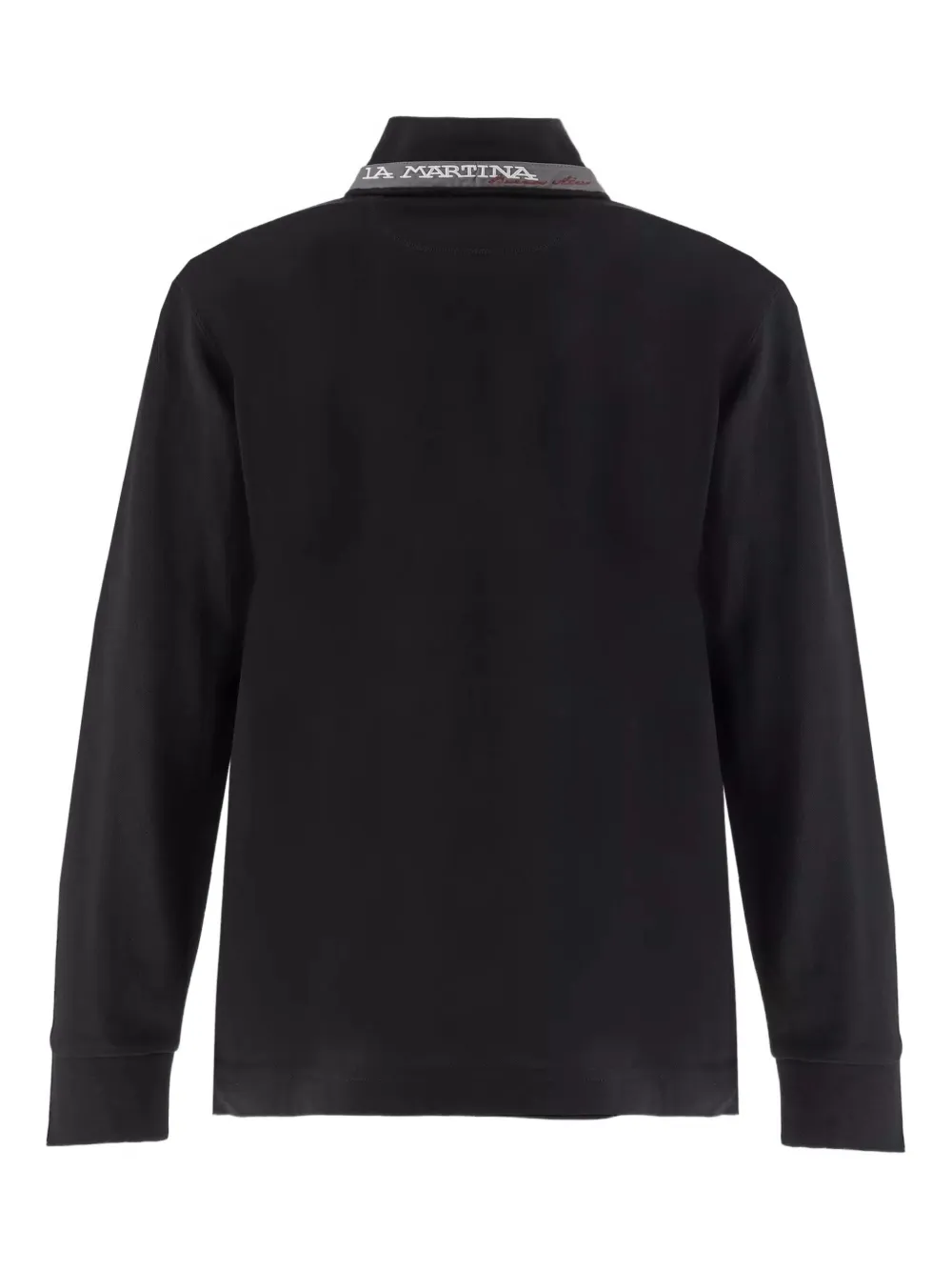 La Martina Brett poloshirt met geborduurd logo en lange mouwen - Zwart