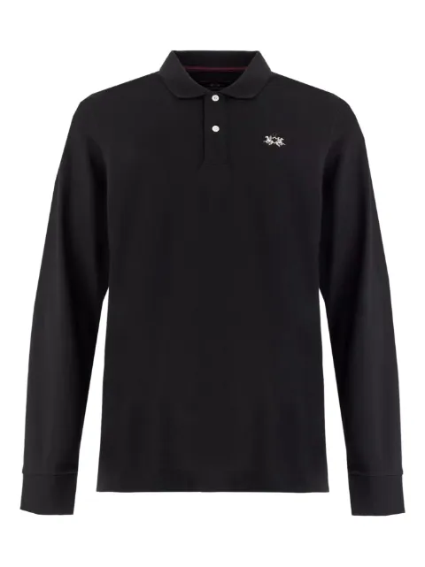 La Martina Brett long-sleeve logo-embroidered polo shirt