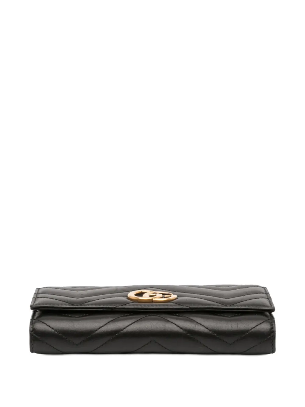 GUCCI Pre-owned 2016-2025 Gg Marmont Matelasse Leather Wallet Long Wallets In Black
