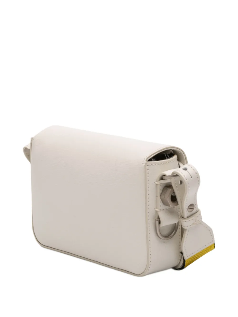 OFF-WHITE Pre-owned 2019-2021 Mini Leather Binder Clip Flap Bag Crossbody Bag In White