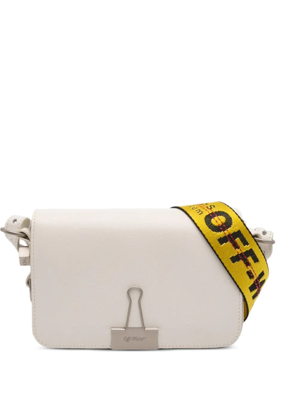Off-White Pre-Owned 2019-2021 Mini Leather Binder Clip Flap Bag crossbody bag | White | Image 1