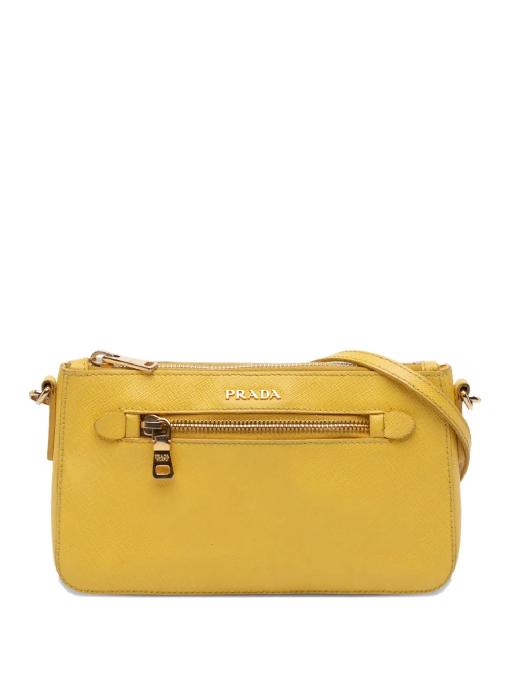 Prada Pre-Owned Borsa a tracolla in pelle Saffiano con tasca frontale 2013-2025 | giallo | Image 1