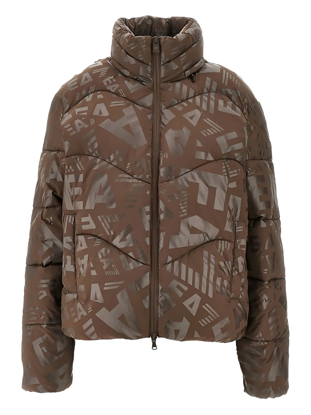 Ea7 Emporio Armani logo-print puffer jacket - Marrone