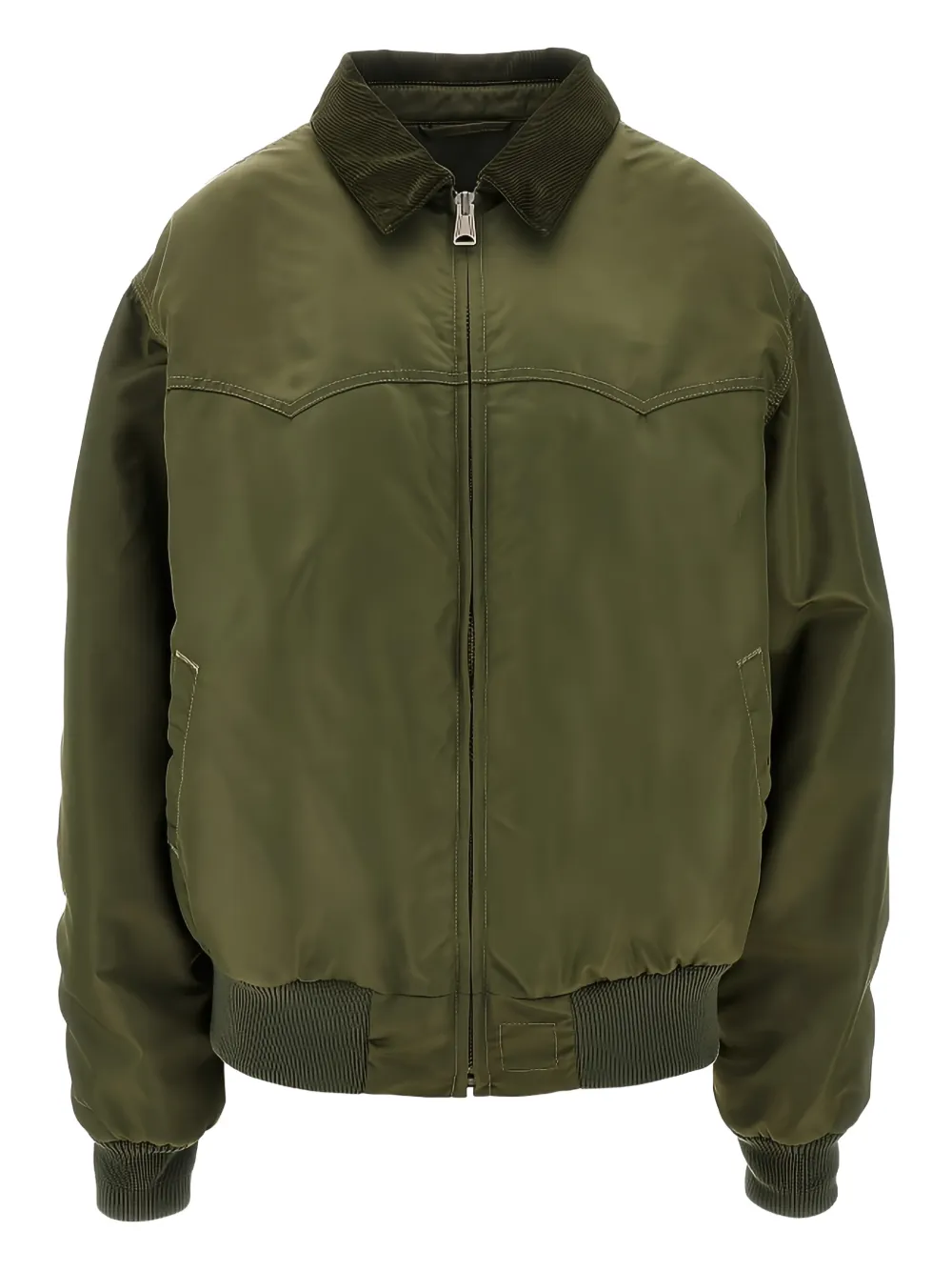 Maison Margiela corduroy collar bomber jacket Groen