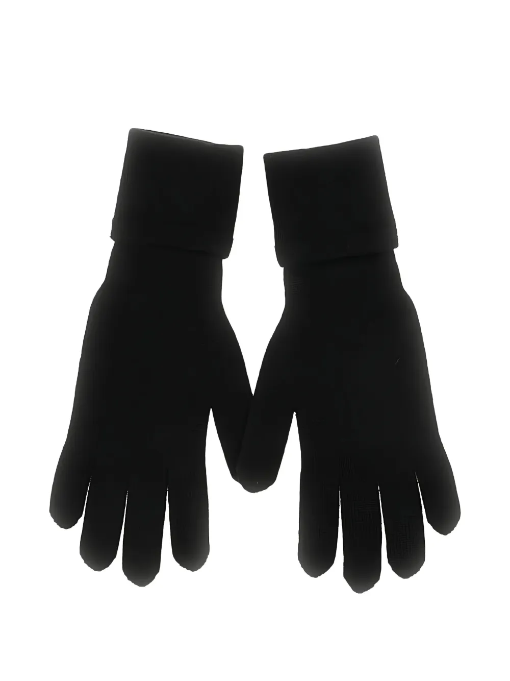 Emporio Armani logo-embroidered gloves - Zwart