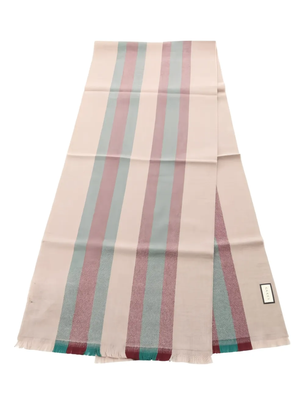 Gucci Pre-Owned 2020s striped wool scarf | Neutrals | Image 1