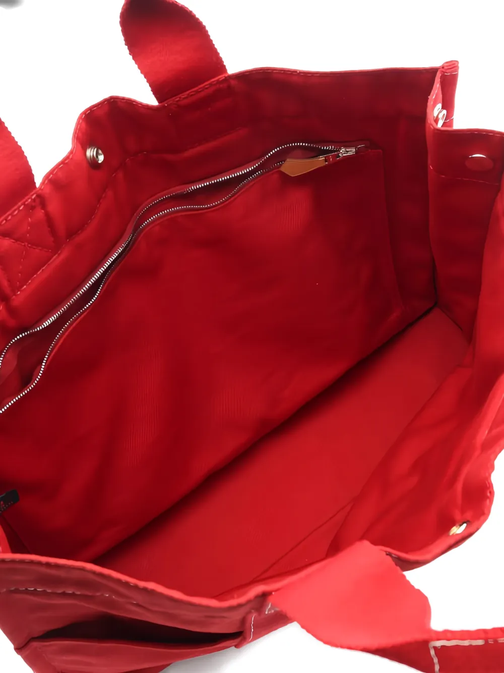 Pre-owned Hermes 2010s Sac Deauville Mm Tote Bag In Red
