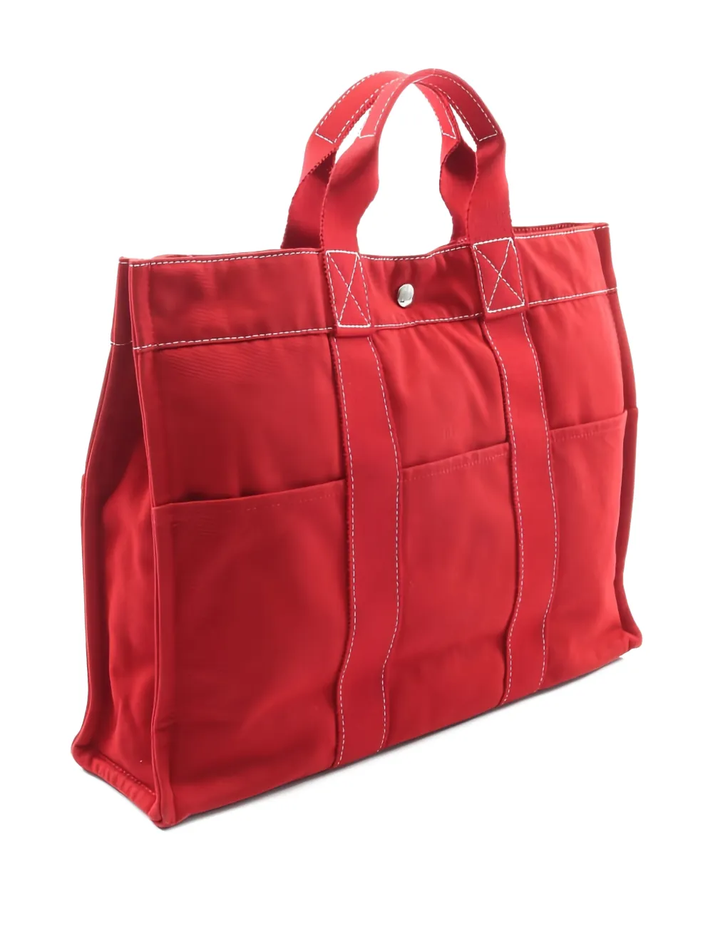 Pre-owned Hermes 2010s Sac Deauville Mm Tote Bag In Red