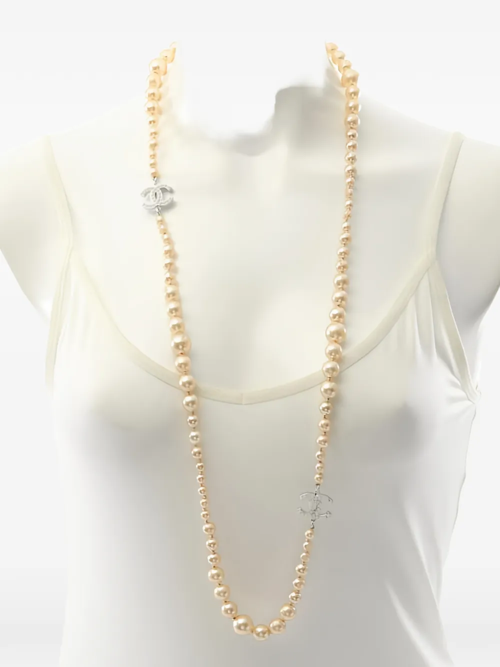 CHANEL Pre-owned 1986-1988 Coco Mark Long Necklace In Neutral