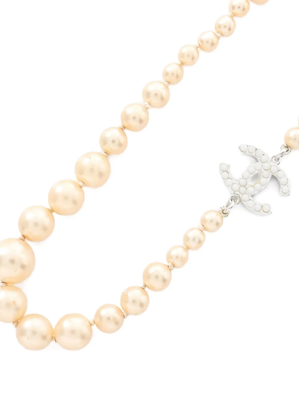 CHANEL Pre-owned 1986-1988 Coco Mark Long Necklace In Neutral