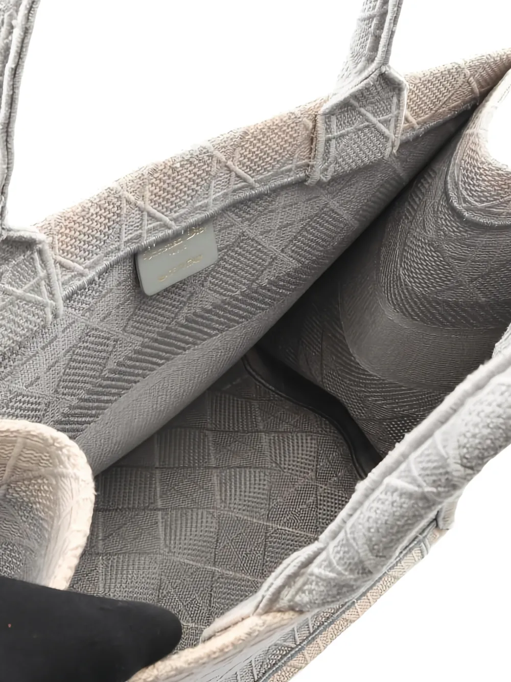 DIOR Pre-owned 2000s Medium Book Geometric-pattern Tote Bag In Gray