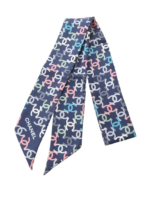 CHANEL Pre-Owned 1986-1988 logo-pattern scarf
