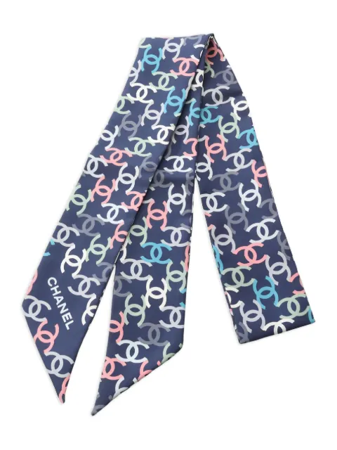 CHANEL Pre-Owned 1986-1988 logo-pattern scarf