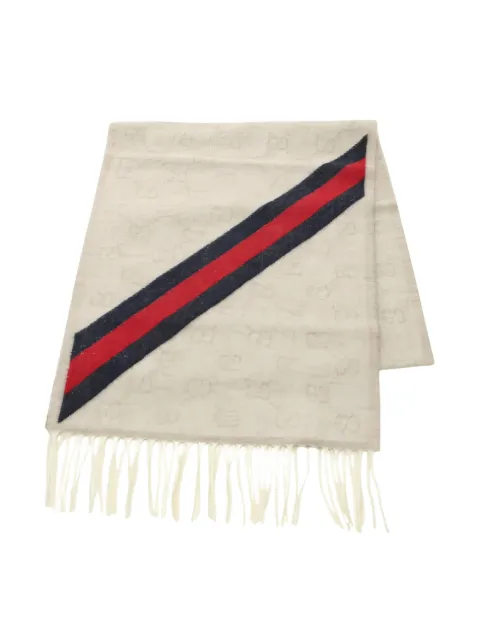Gucci Pre-Owned 2020s GG-pattern fringed scarf