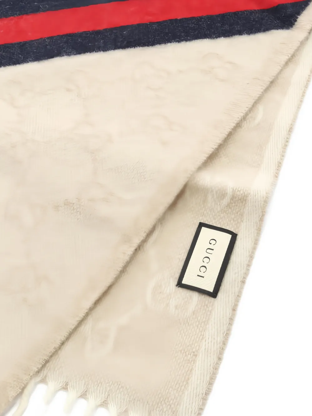 Gucci Pre-Owned 2020 GG-pattern striped scarf | Neutrals | Image 1