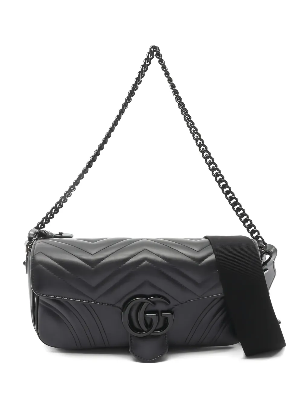 GUCCI Pre-owned 2000s Gg Marmont Shoulder Bag In Black