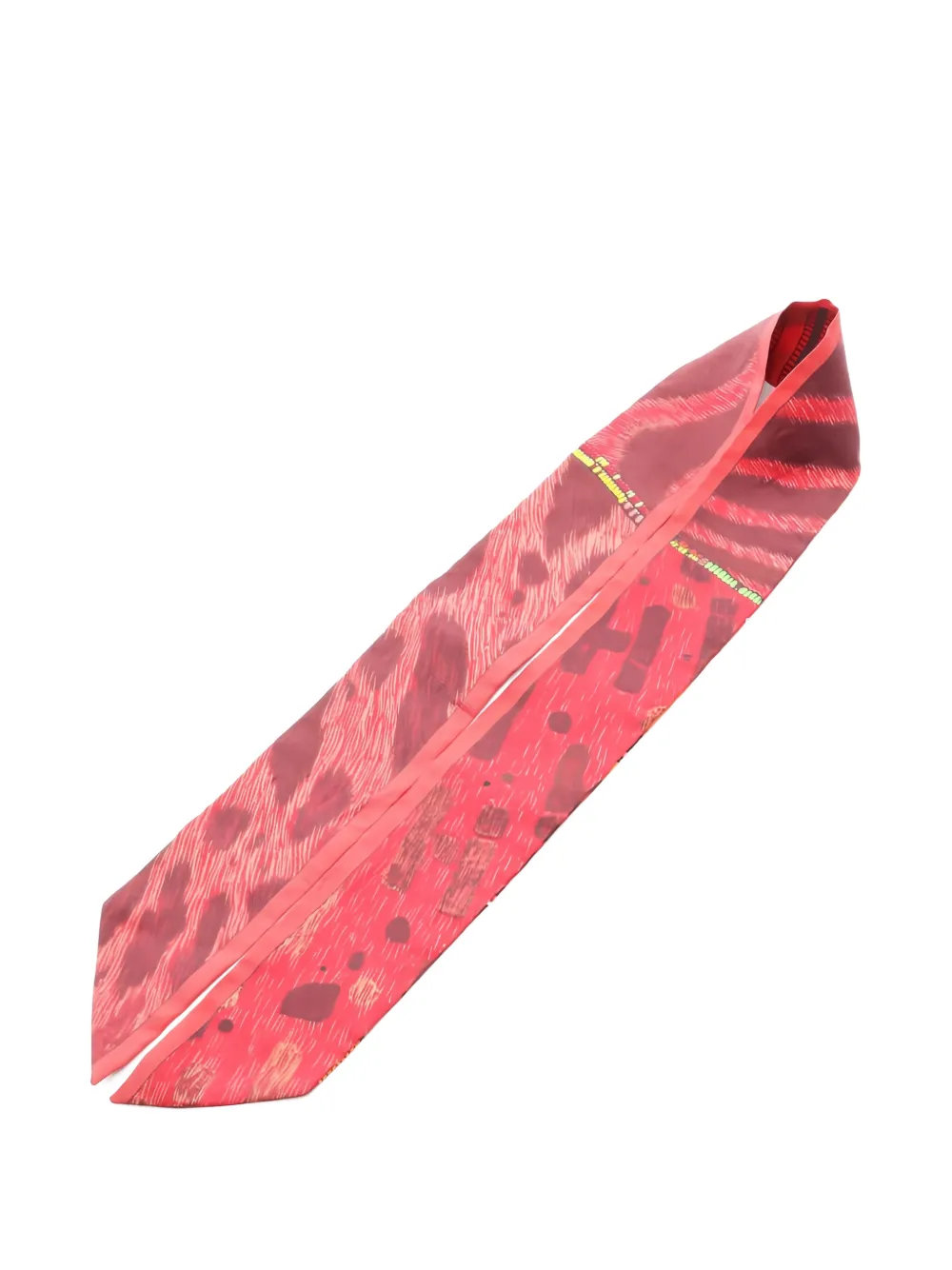 HERMES Pre-owned 2010s Pelage Et Camouflage Ribbon Scarf In Red