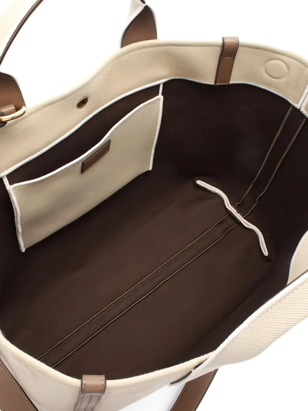 CHLOÉ Pre-owned 2010 Canvas Leather Carry Tote Bag In Neutral