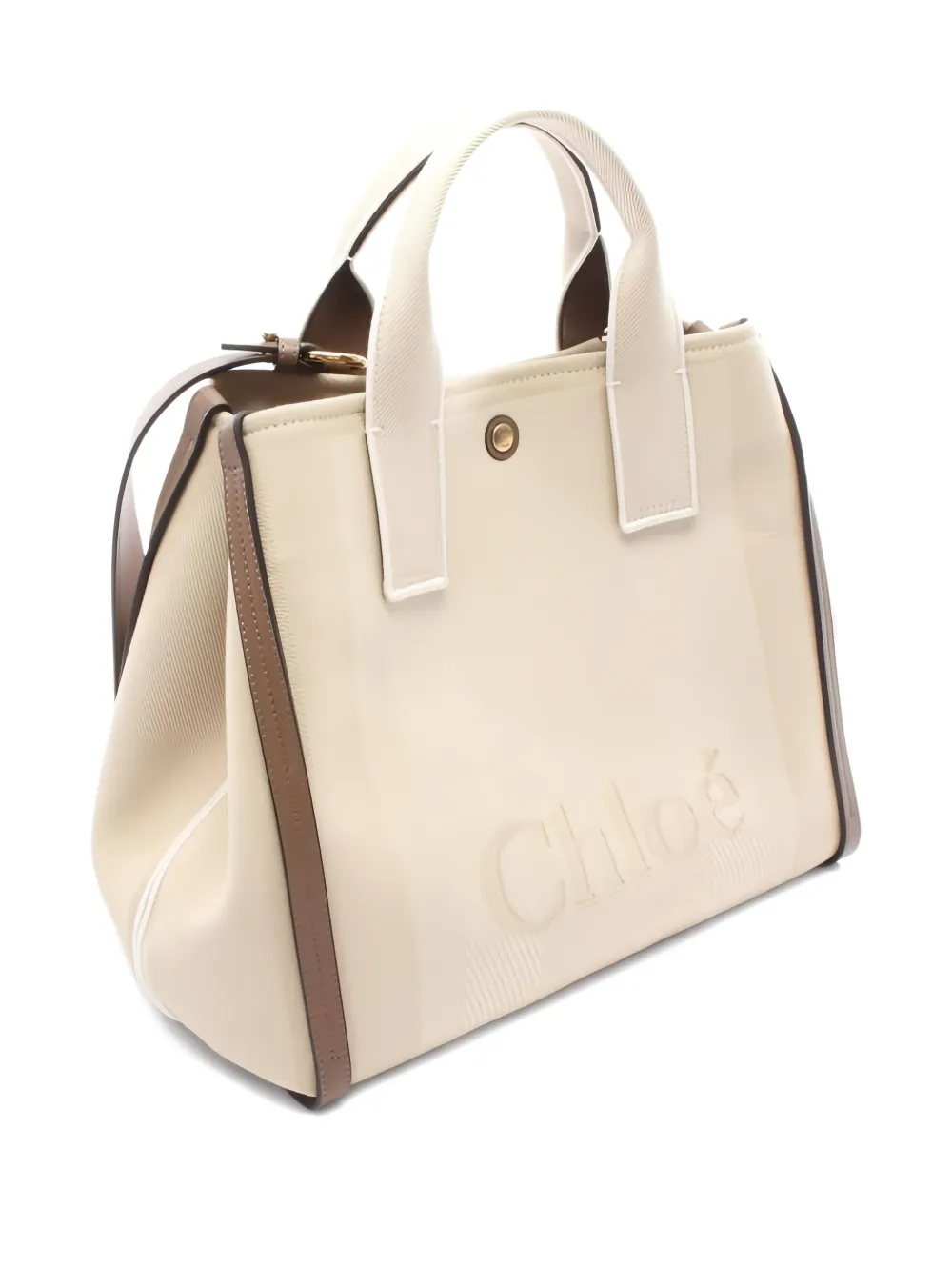 CHLOÉ Pre-owned 2010 Canvas Leather Carry Tote Bag In Neutral