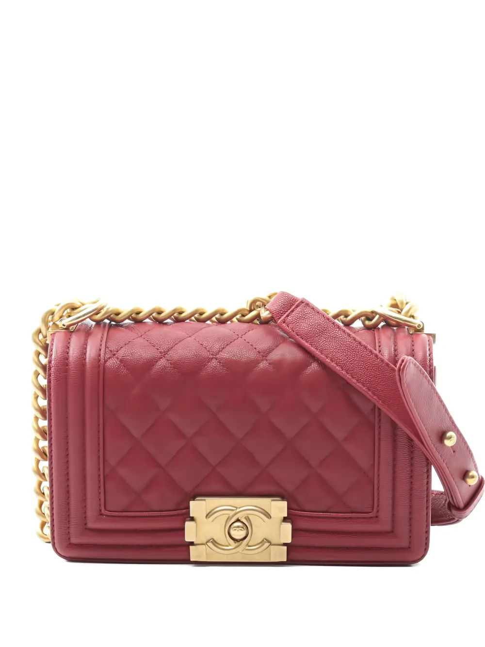 CHANEL Pre-Owned 2018-2019 small Boy shoulder bag - Rosso