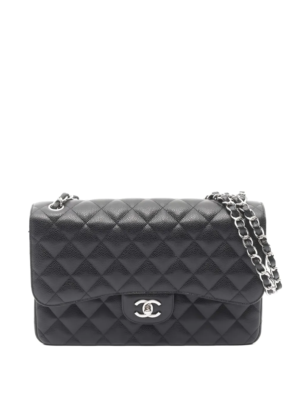 Pre-owned Chanel Large Classic Flap 30 Quilted Shoulder Bag In Black
