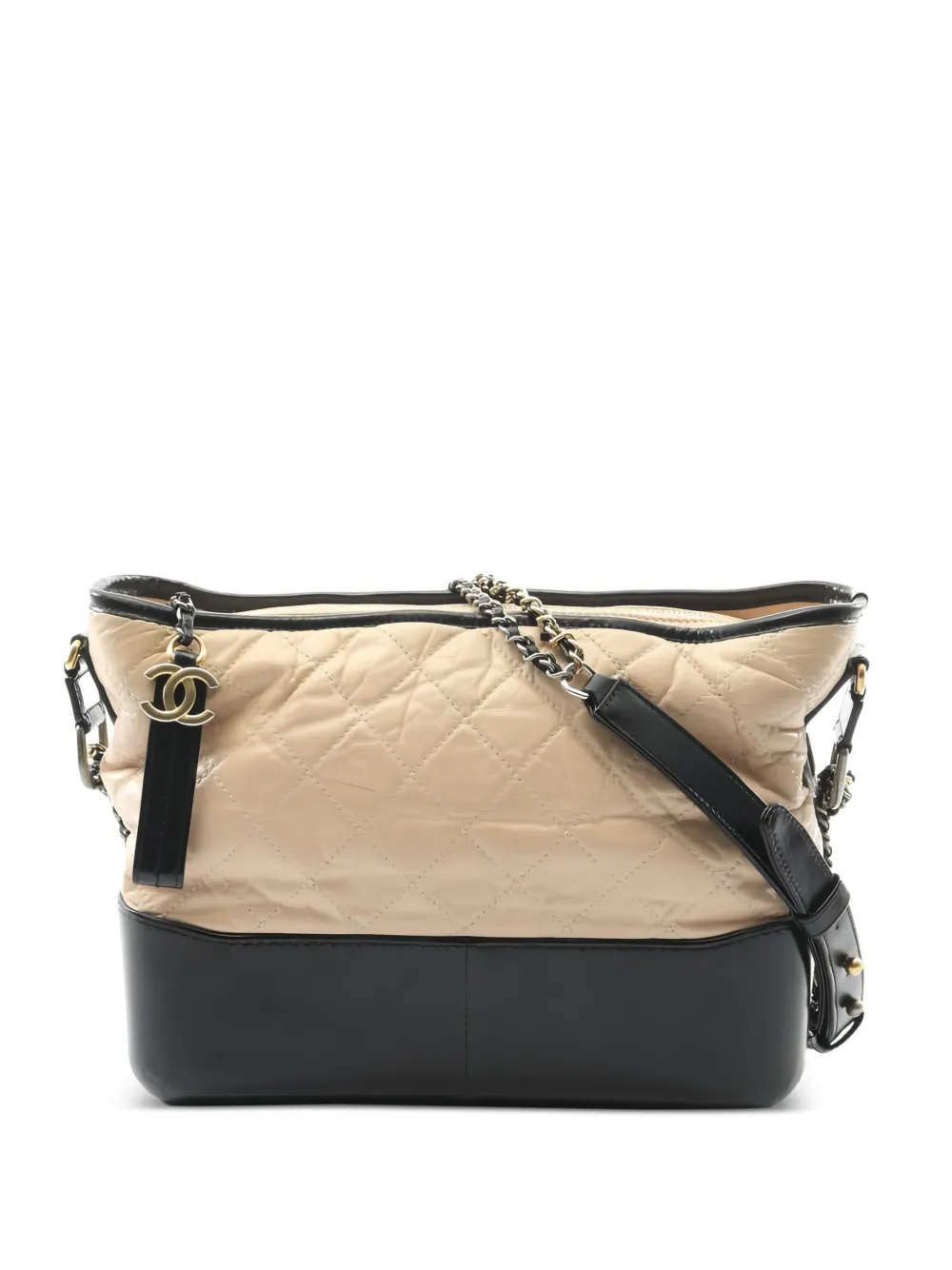 CHANEL Pre-Owned 2017-2018 large Gabriel De Chanel quilted shoulder bag - Toni neutri