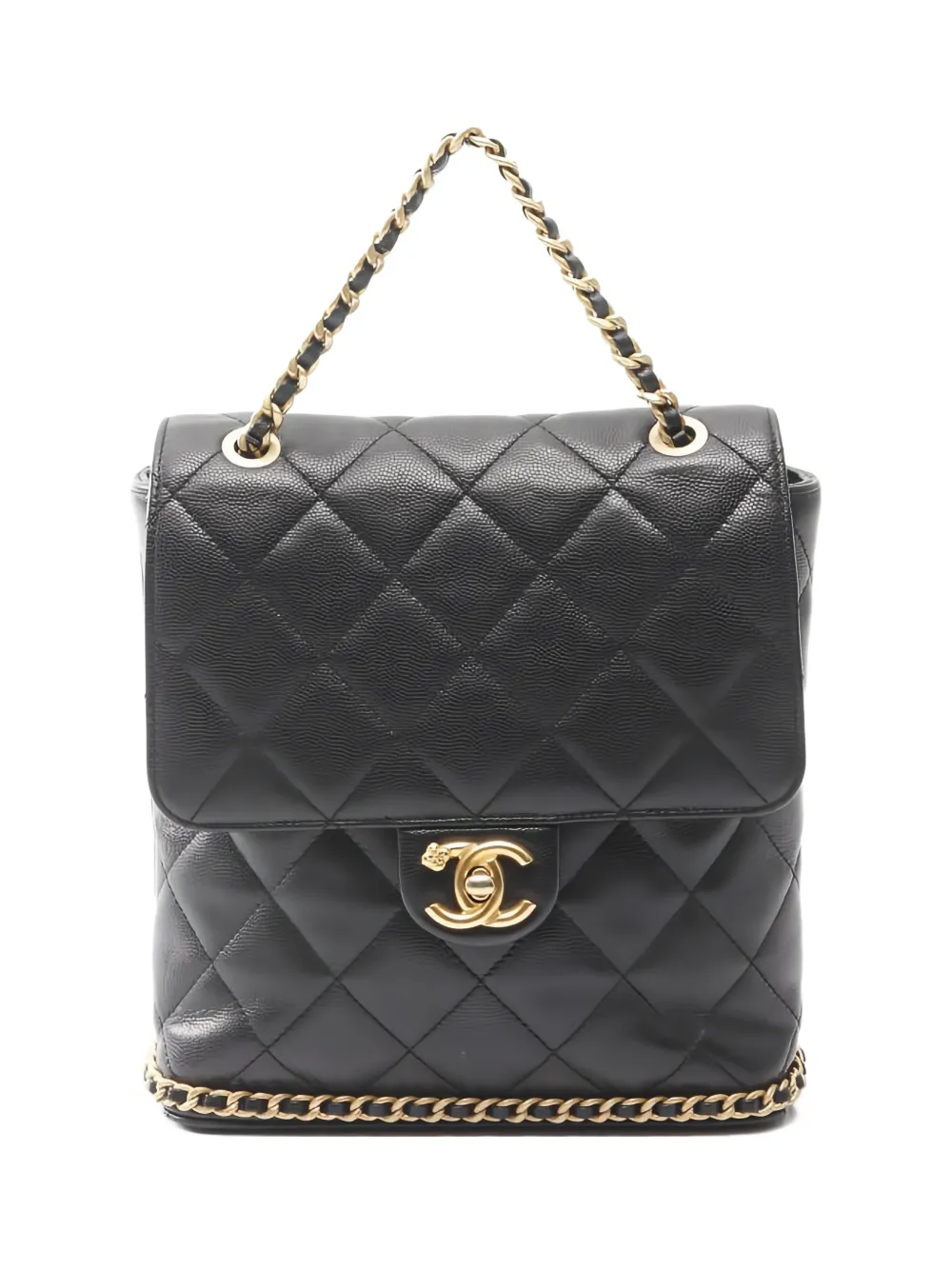 Click to view more detailed imagery on our partner's website Pre-owned Chanel Camellia Quilted Backpack In Black