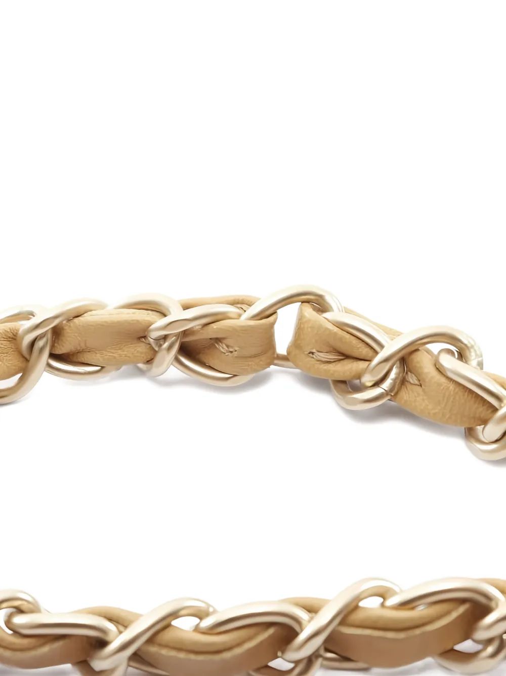 Pre-owned Chanel Wave Stitch Coco Mark Chain Shoulder Bag In Neutral