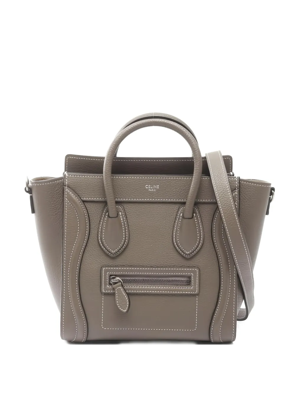 CELINE Pre-owned 2010s Nano Leather Tote Bag In Gray