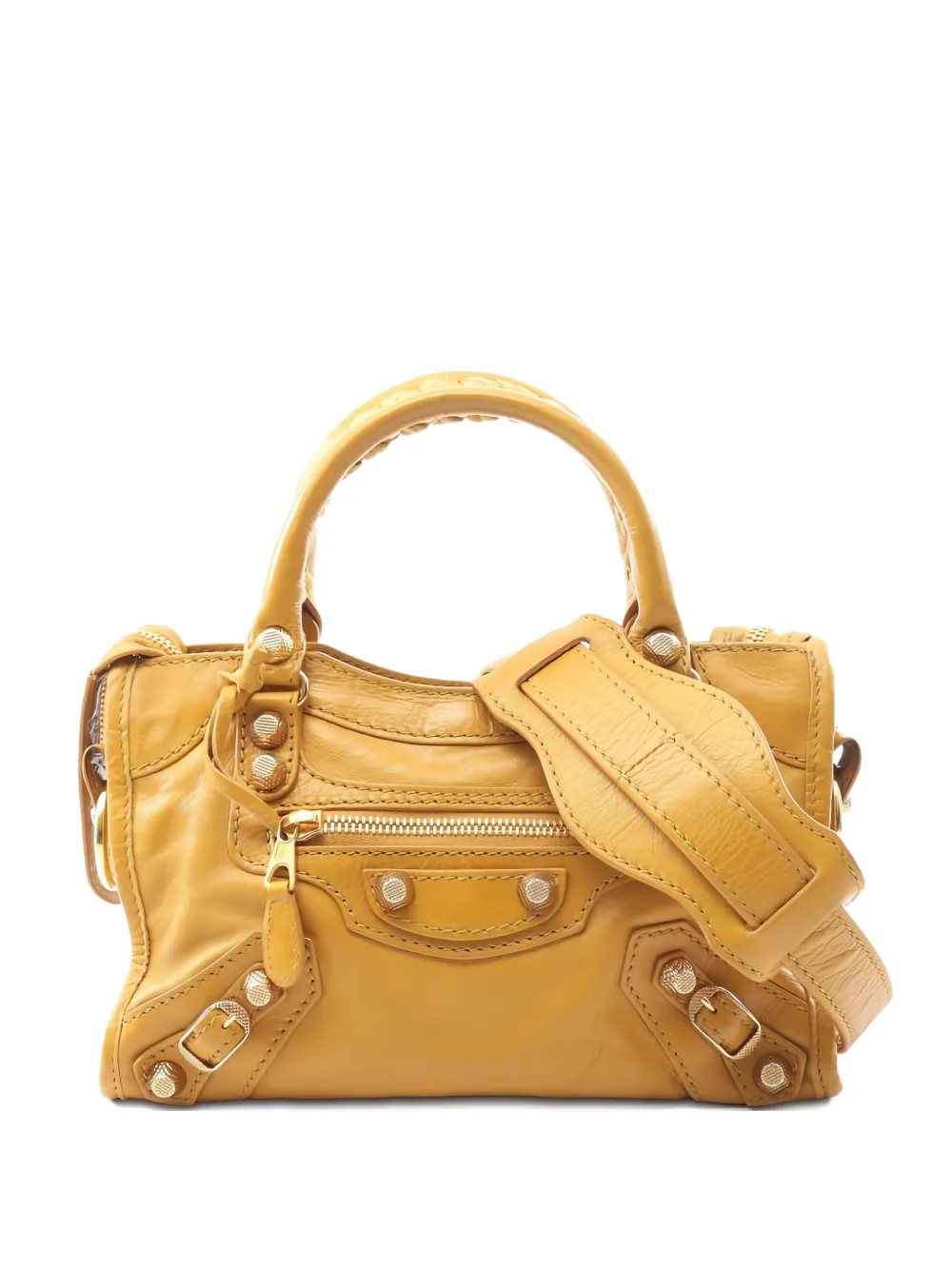 BALENCIAGA Pre-owned 2010s Mini City Tote Bag In Yellow