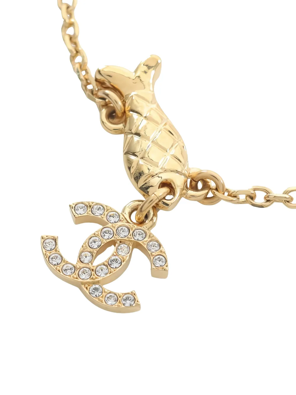 CHANEL Pre-owned 1986-1988 Coco Mark Fish-detail Bracelet In Gold