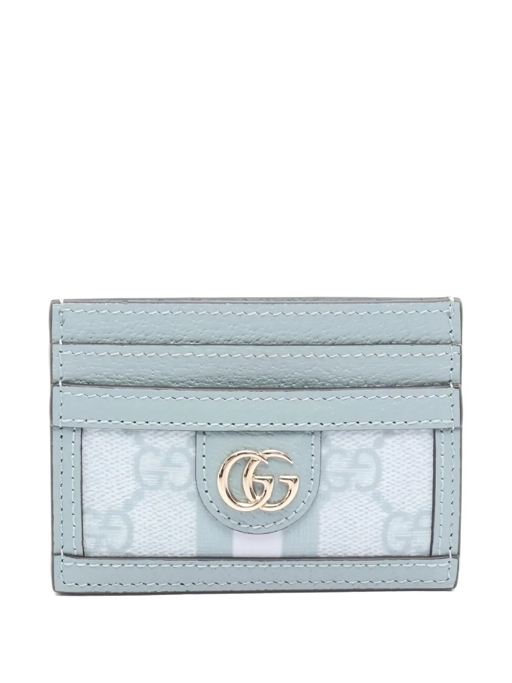 Pre-owned Gucci Gg Supreme Ophidia Card Case In Blue