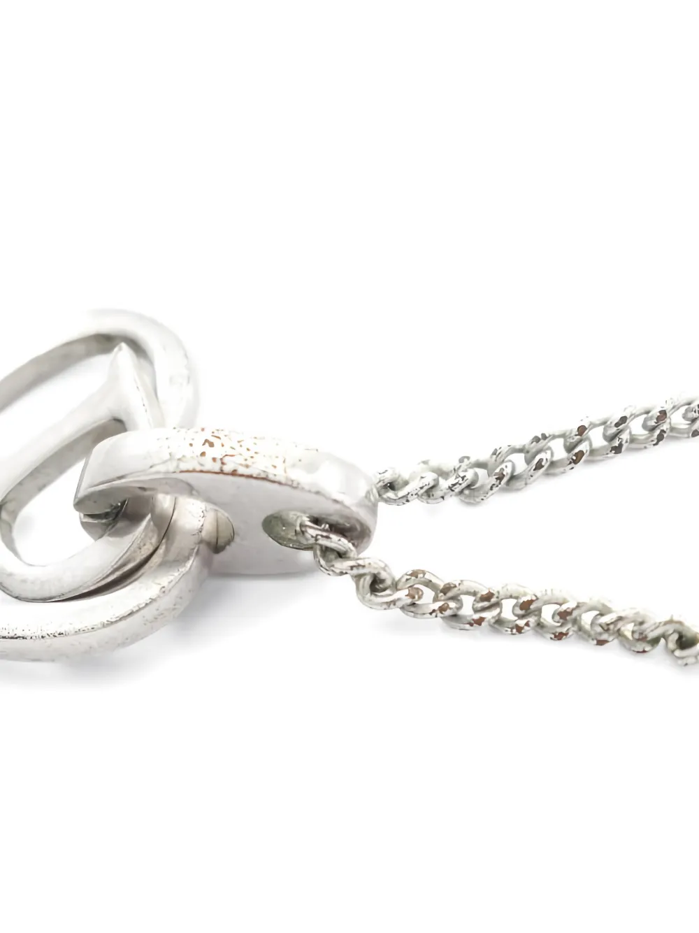 DIOR Pre-owned 2000s Heart-pendant Logo-detail Necklace In Silver