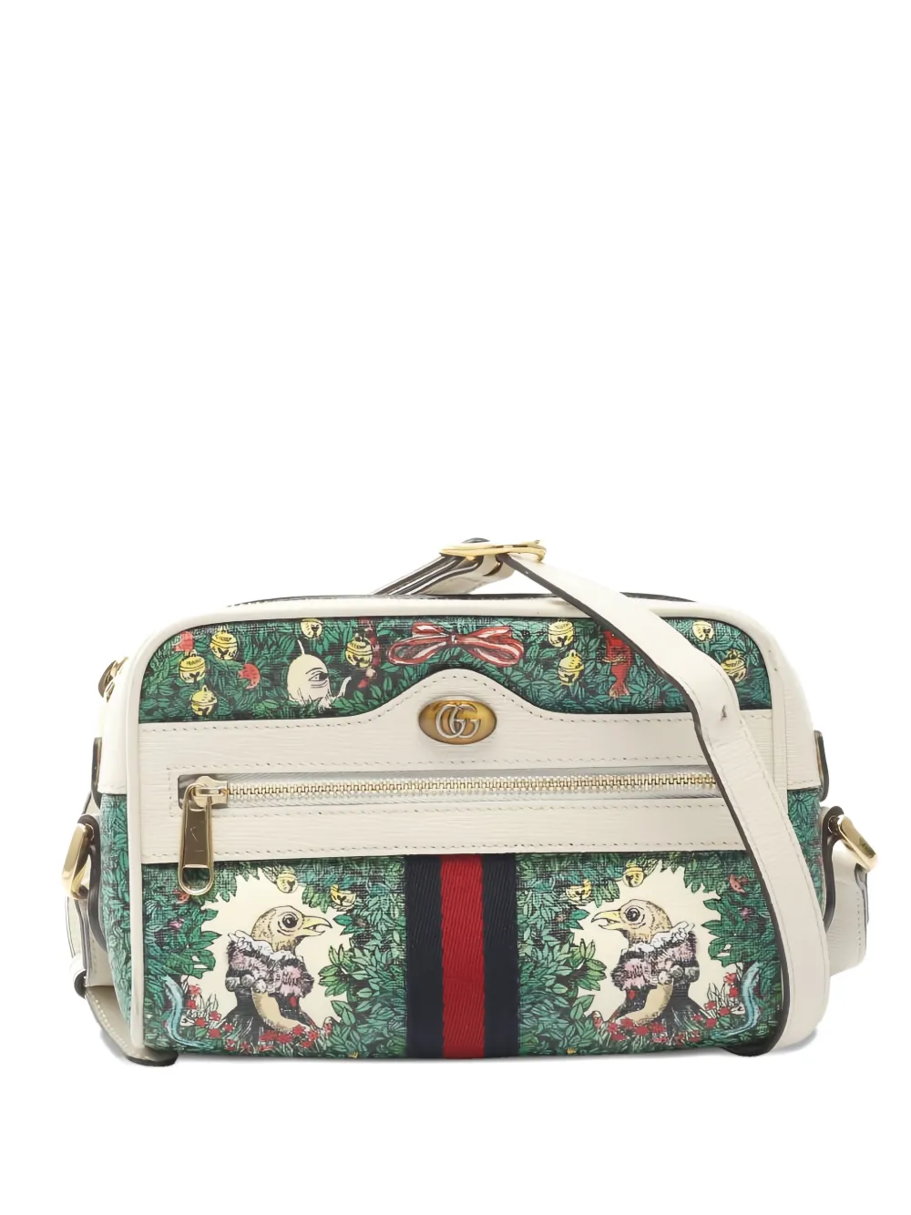Pre-owned Gucci X Yuko Higuchi Ophidia 2000s Printed-design Shoulder Bag In White
