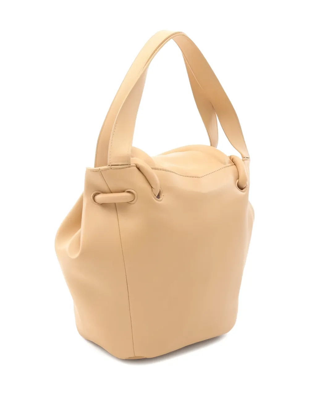 Pre-owned Bottega Veneta 2010 Beak Drawstring-fastening Leather Tote Bag In Neutral