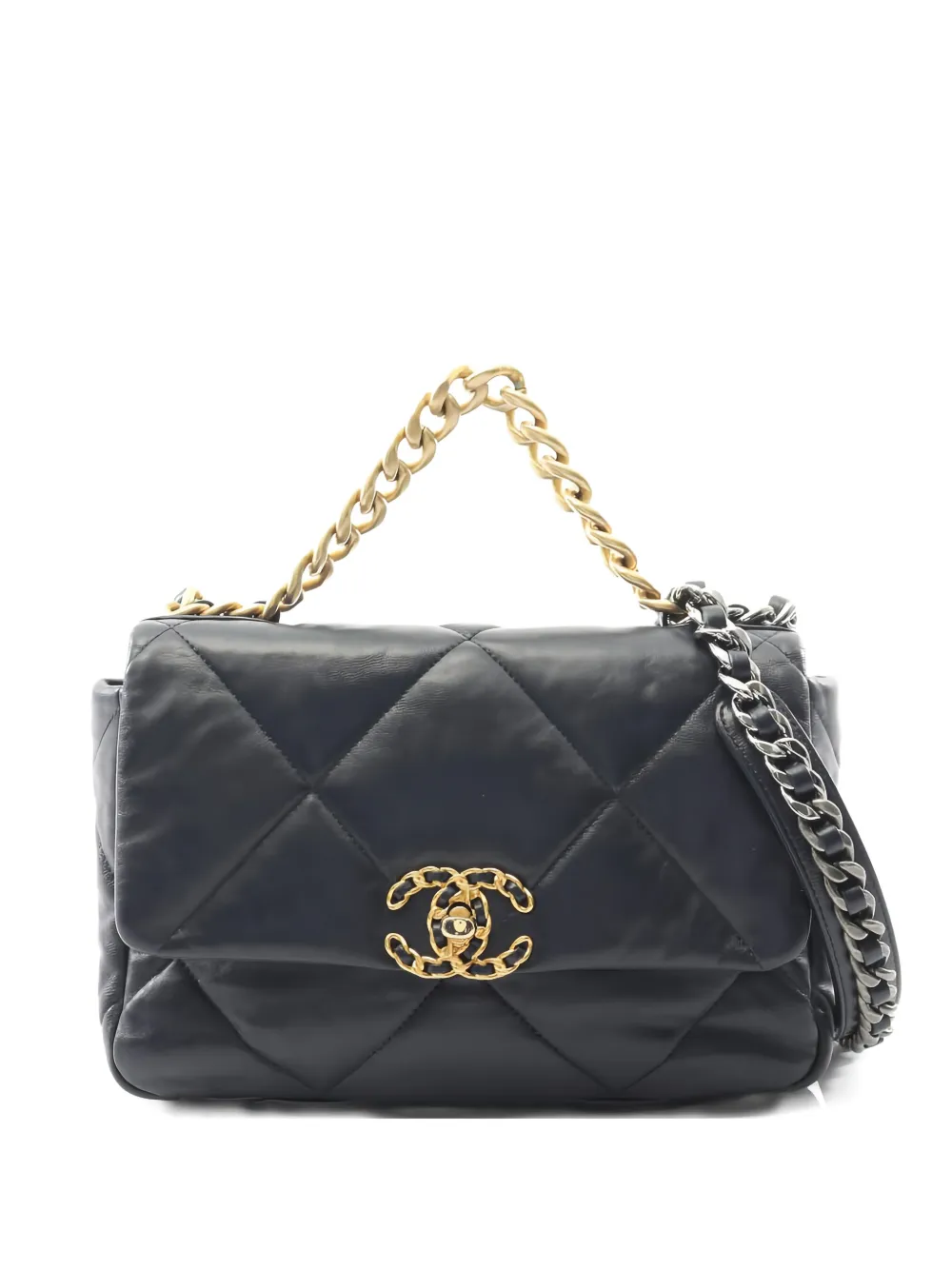 CHANEL Pre-Owned 2019 19 Disneuf diamond-quilted chain-strap tote bag - Blu